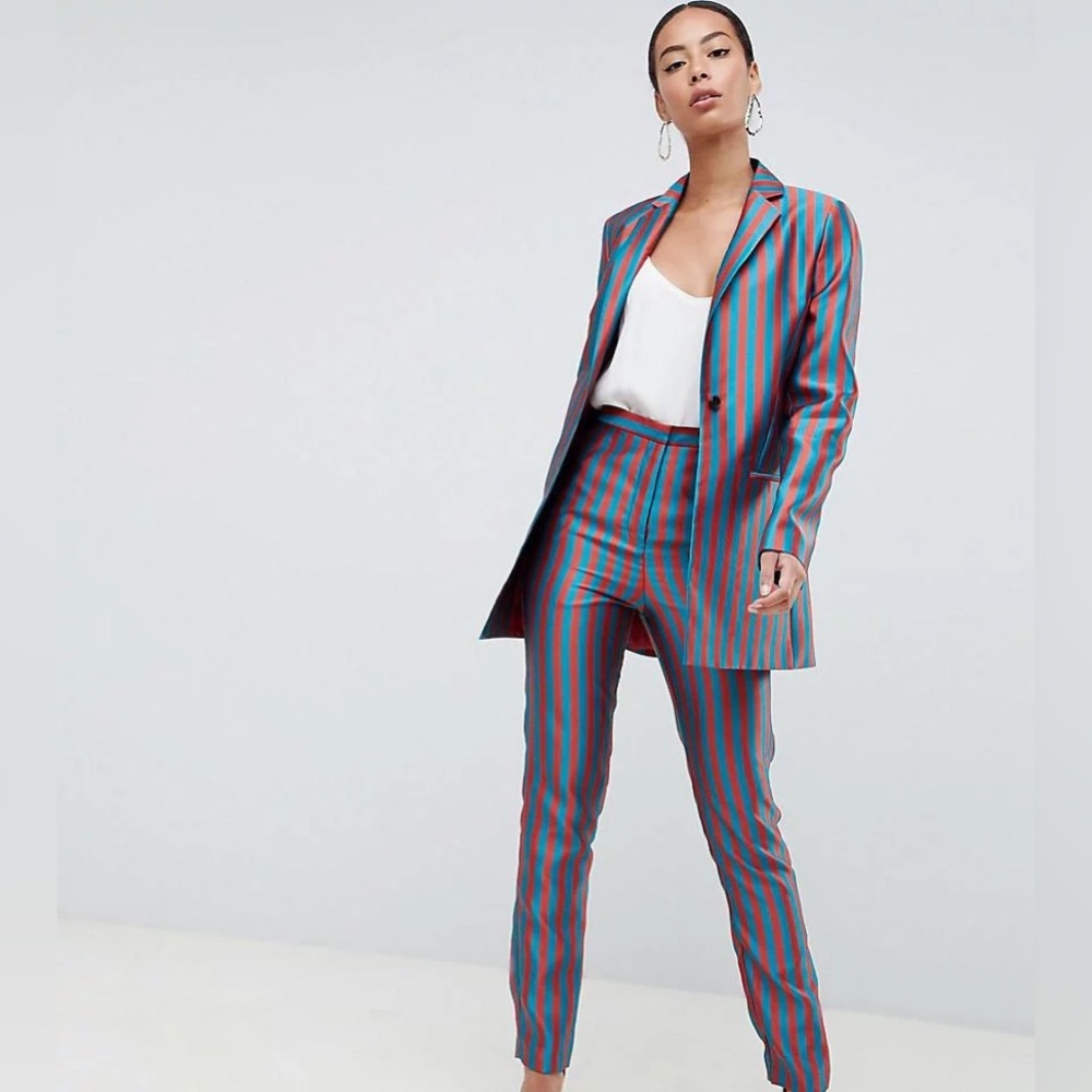ASOS Design Stripe Jacquard Suit szUS10